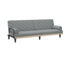 Sofa-lova su porankiais, šviesiai pilkos spalvos, audinys