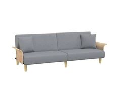 Sofa-lova su porankiais, šviesiai pilkos spalvos, audinys
