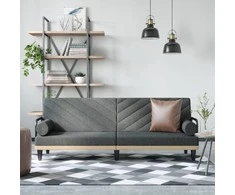 Sofa-lova su porankiais, tamsiai pilkos spalvos, audinys