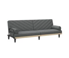 Sofa-lova su porankiais, tamsiai pilkos spalvos, audinys