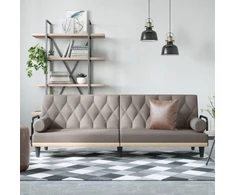 Sofa-lova su porankiais, taupe spalvos, audinys