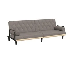 Sofa-lova su porankiais, taupe spalvos, audinys