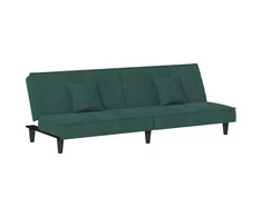 Sofa-lova, tamsiai žalios spalvos, aksomas