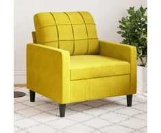 Sofa Krėslas, geltonos spalvos, 60cm, aksomas