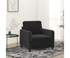 Sofa Krėslas, juodos spalvos, 60cm, aksomas