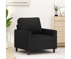 Sofa Krėslas, juodos spalvos, 60cm, aksomas