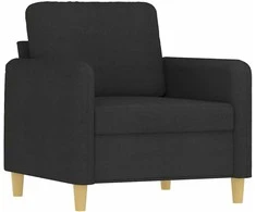 Sofa Krėslas, juodos spalvos, 60cm, audinys