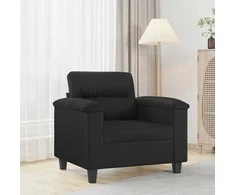 Sofa Krėslas, juodos spalvos, 60cm, dirbtinė oda
