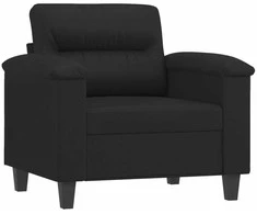 Sofa Krėslas, juodos spalvos, 60cm, dirbtinė oda