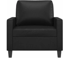 Sofa Krėslas, juodos spalvos, 60cm, dirbtinė oda
