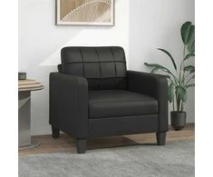 Sofa Krėslas, juodos spalvos, 60cm, dirbtinė oda