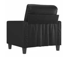 Sofa Krėslas, juodos spalvos, 60cm, dirbtinė oda