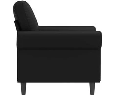 Fotelis Krėslas, juodos spalvos, 60cm, dirbtinė oda