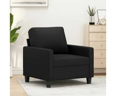 Sofa Krėslas, juodos spalvos, 60cm, dirbtinė oda