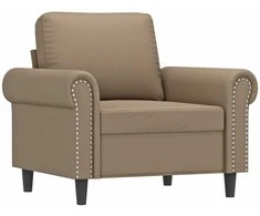 Sofa Krėslas, kapučino spalvos, 60cm, dirbtinė oda