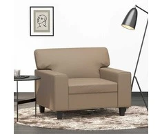 Fotelis Krėslas, kapučino spalvos, 60cm, dirbtinė oda