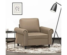 Sofa Krėslas, kapučino spalvos, 60cm, dirbtinė oda