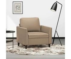 Sofa Krėslas, kapučino spalvos, 60cm, dirbtinė oda