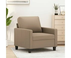 Sofa Krėslas, kapučino spalvos, 60cm, dirbtinė oda