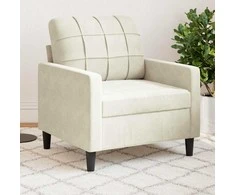 Sofa Krėslas, kreminės spalvos, 60cm, aksomas