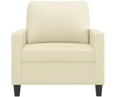 Sofa Krėslas, kreminės spalvos, 60cm, dirbtinė oda