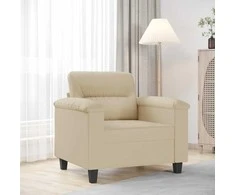 Sofa Krėslas, kreminės spalvos, 60cm, mikropluošto audinys