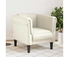 Sofa Krėslas, kreminės spalvos, aksomas