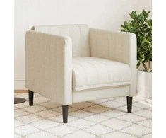 Sofa Krėslas, kreminės spalvos, audinys
