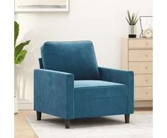 Sofa Krėslas, mėlynos spalvos, 60cm, aksomas