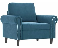 Sofa Krėslas, mėlynos spalvos, 60cm, aksomas