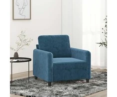 Sofa Krėslas, mėlynos spalvos, 60cm, aksomas