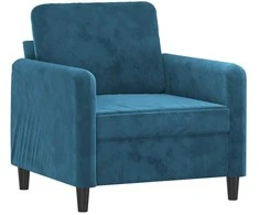Sofa Krėslas, mėlynos spalvos, 60cm, aksomas