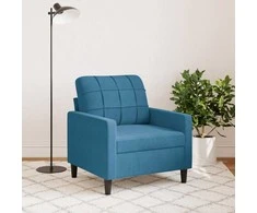 Sofa Krėslas, mėlynos spalvos, 60cm, aksomas