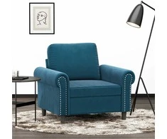 Sofa Krėslas, mėlynos spalvos, 60cm, aksomas