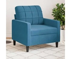 Sofa Krėslas, mėlynos spalvos, 60cm, aksomas