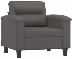 Sofa Krėslas, pilkos spalvos, 60cm, dirbtinė oda