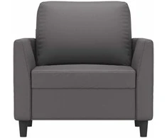 Fotelis Krėslas, pilkos spalvos, 60cm, dirbtinė oda