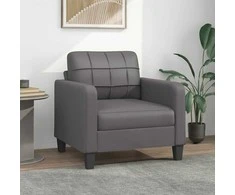 Sofa Krėslas, pilkos spalvos, 60cm, dirbtinė oda