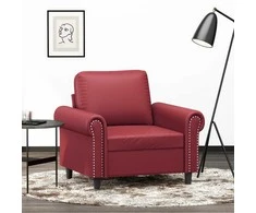 Sofa Krėslas, raudonojo vyno spalvos, 60cm, dirbtinė oda