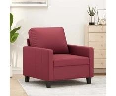 Sofa Krėslas, raudonojo vyno spalvos, 60cm, dirbtinė oda