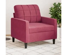 Sofa Krėslas, raudonojo vyno spalvos, 60cm, aksomas