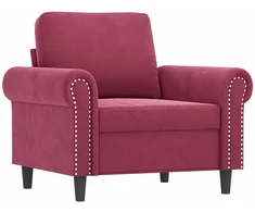 Sofa Krėslas, raudonojo vyno spalvos, 60cm, aksomas