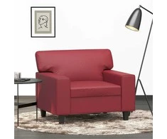 Sofa Krėslas, raudonojo vyno spalvos, 60cm, dirbtinė oda