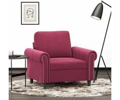 Sofa Krėslas, raudonojo vyno spalvos, 60cm, aksomas