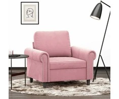 Sofa Krėslas, rožinės spalvos, 60cm, aksomas