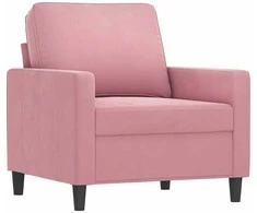 Sofa Krėslas, rožinės spalvos, 60cm, aksomas