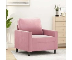 Sofa Krėslas, rožinės spalvos, 60cm, aksomas