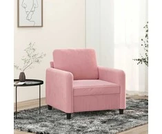Sofa Krėslas, rožinės spalvos, 60cm, aksomas