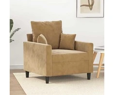 Sofa Krėslas, rudos spalvos, 60cm, aksomas
