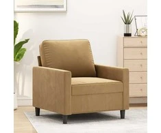 Sofa Krėslas, rudos spalvos, 60cm, aksomas